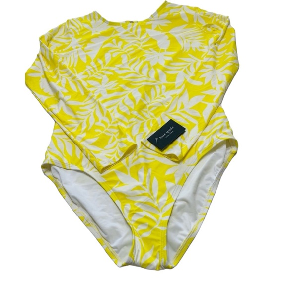 KATE SPADE Long Sleeve One Piece Swimsuit Rashguard Modest Size XL Surf - Picture 2 of 9